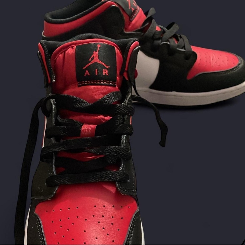 Jordan Youth Red Mesh Sneakers